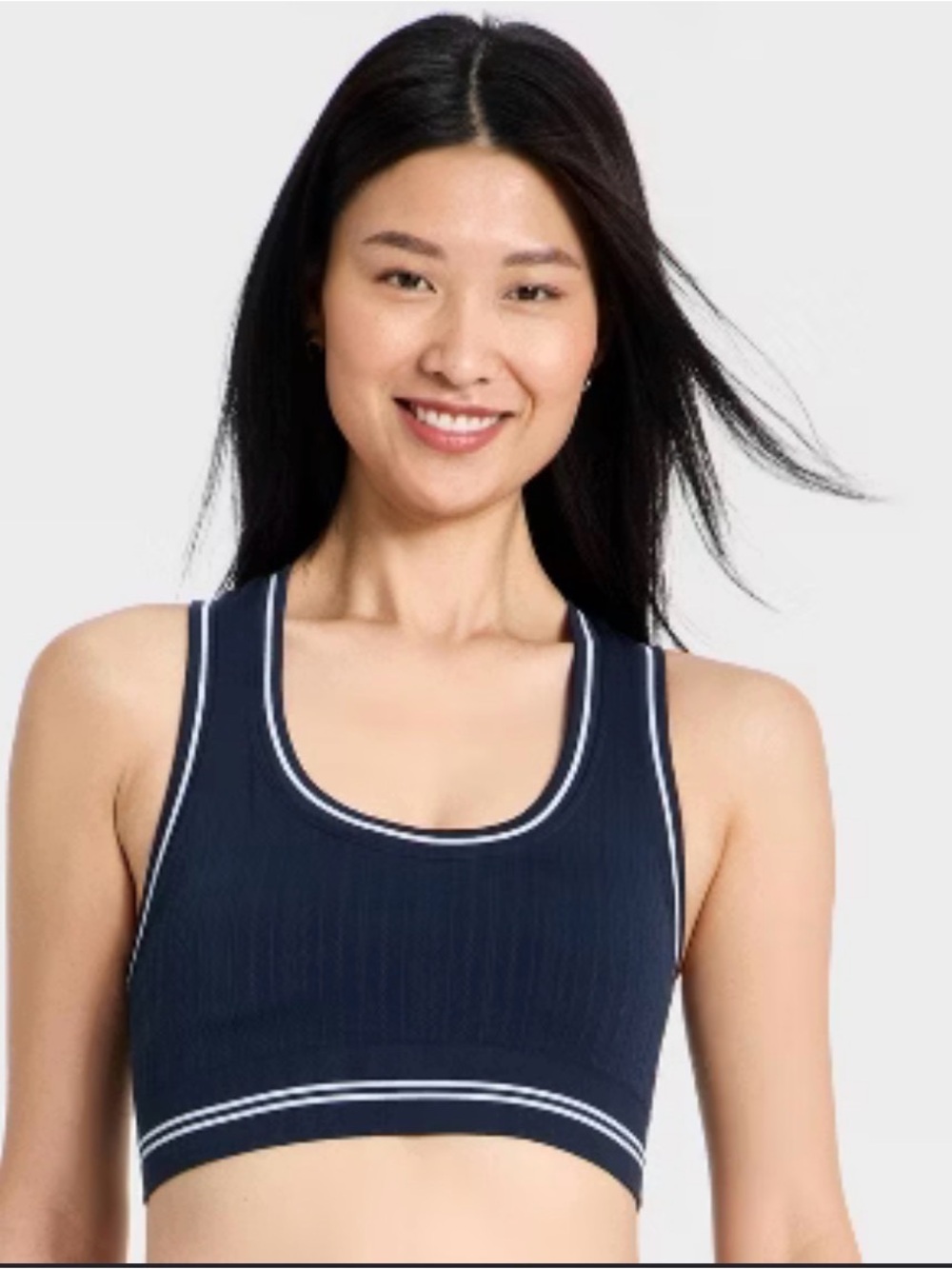 Women's Seamless Cable Knit Racerback Sports Bra - All In Motion Blue XL